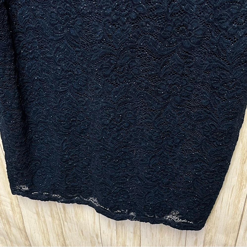 Candalite Women’s Navy Blue Shimmer Stretch Lace Dress Size 2X - Picture 7 of 12